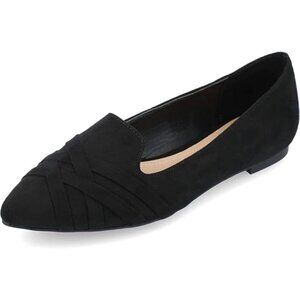 Journee Collection Women Mindee Loafer Criss Cross Detail Black Size 7.5 Regular